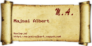 Majsai Albert névjegykártya